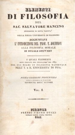 Elementi di Filosofia, Vol. I, Sac. Salvatore Mancino